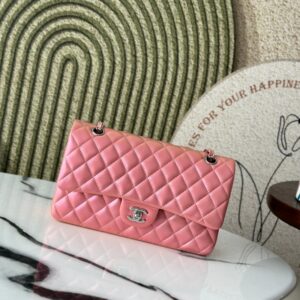 Chane premium classic style, new metallic sheepskin color, dazzling powder CF chain-covered bag