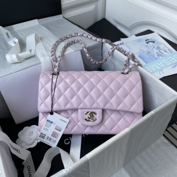 Chane1 Classic Flap Bag - Classic style, salmon skin, sheepskin, elegant, simple, exquisite