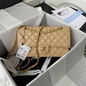Chane1 Classic Flap Bag - Salmon Sashimi Pattern Leather, Sheepskin