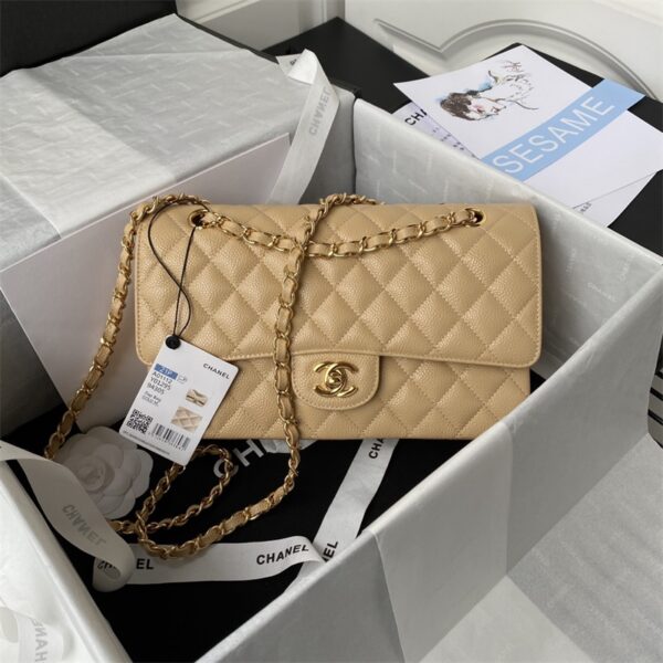 Chane1 Classic Flap Bag - Salmon Sashimi Pattern Leather, Sheepskin